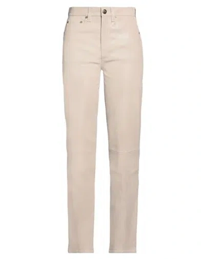 Rag & Bone Woman Pants Beige Size 30 Lambskin