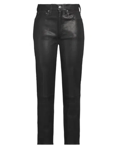 Rag & Bone Woman Pants Black Size 30 Lambskin