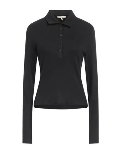 Rag & Bone Woman Polo Shirt Black Size Xxs Organic Cotton, Elastane
