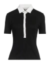 Rag & Bone The Knit Button Polo Top In Black