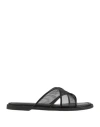 Rag & Bone Geo Mesh Crisscross Slide Sandals In Black