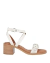 Rag & Bone Geo Leather Chain Ankle-strap Sandals In Off White