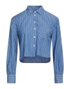 Rag & Bone Maxine Stripe Crop Shirt In Blue