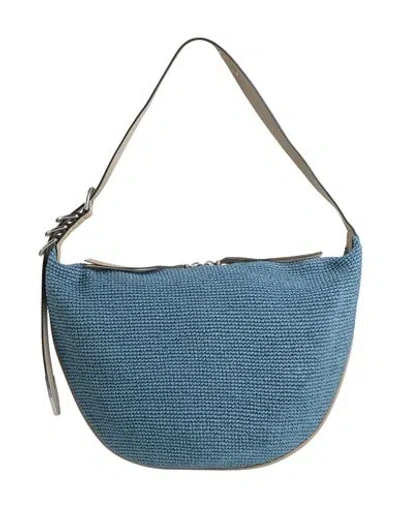 Rag & Bone Woman Shoulder Bag Azure Size - Paper Yarn, Leather In Blue