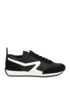 Rag & Bone Retro Mixed Leather Runner Sneakers In Black