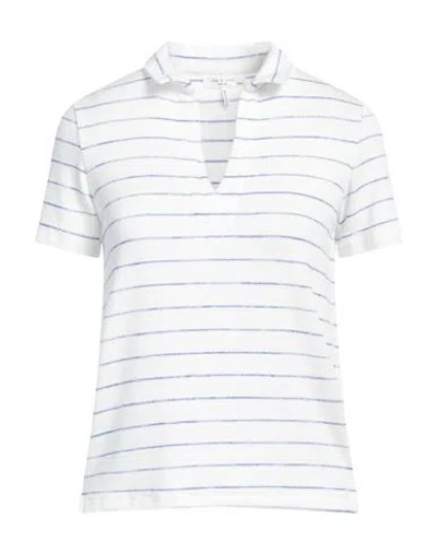 Rag & Bone The Knit Stripe Polo Shirt In White