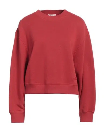 Rag & Bone Woman Sweatshirt Tomato Red Size M Cotton, Polyester, Elastane