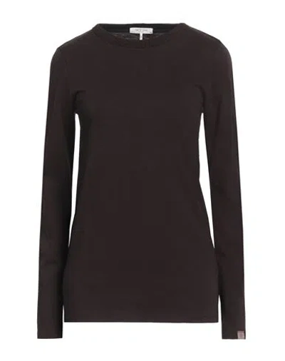 Rag & Bone Woman T-shirt Dark Brown Size S Pima Cotton