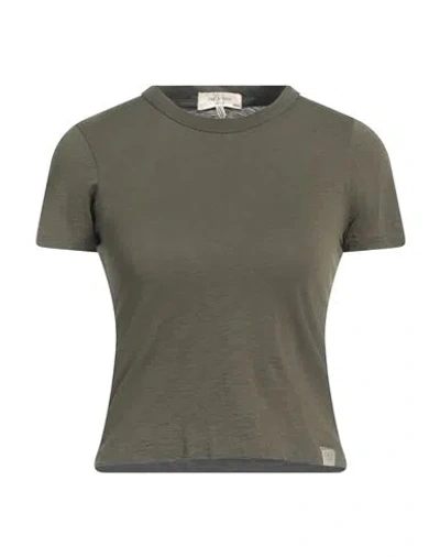 Rag & Bone Woman T-shirt Military Green Size L Organic Cotton