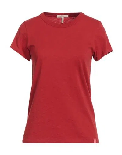 Rag & Bone Woman T-shirt Red Size L Organic Cotton