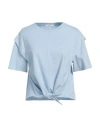 Rag & Bone Woman T-shirt Sky Blue Size L Cotton In Blue