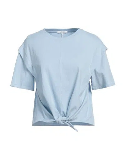 Rag & Bone Woman T-shirt Sky Blue Size L Cotton