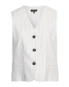 Rag & Bone Erin Striped Cotton And Linen-blend Twill Vest In White