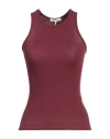 Rag & Bone Woman Tank Top Burgundy Size Xs Cotton, Polyester, Elastane In Red
