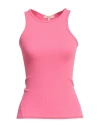 Rag & Bone Woman Tank Top Fuchsia Size Xl Cotton, Polyester, Elastane In Pink