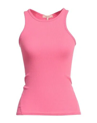 Rag & Bone Woman Tank Top Fuchsia Size Xl Cotton, Polyester, Elastane In Pink