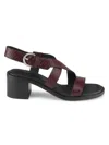 Rag & Bone Geo Block Embossed Leather Sandal In Wine