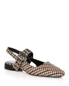Rag & Bone Astra Houndstooth Buckle Slingback Ballerina Flats In Tan Multi