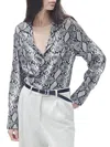 Rag & Bone Aurora Snakeskin Print Silk Blend Button-up Shirt In Snake Print