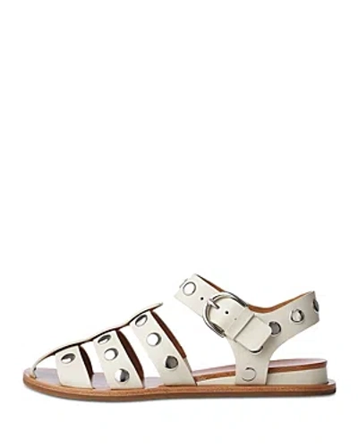 Rag & Bone Beau Studded Leather Fisherman Sandals In Antique White
