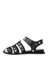 Rag & Bone Beau Studded Leather Fisherman Sandals In Black