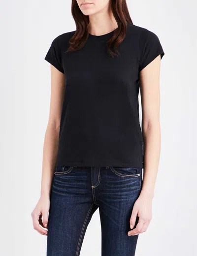 Rag & Bone Womens Black Round Neck Cotton-jersey T-shirt