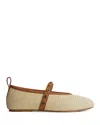 Rag & Bone Beige Spire Straw Mary Jane Ballerina Flats In Neutral