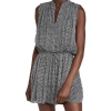 Rag & Bone Carly Geometric Print Sleeveless Gathered Waist Mini Dress In Black White