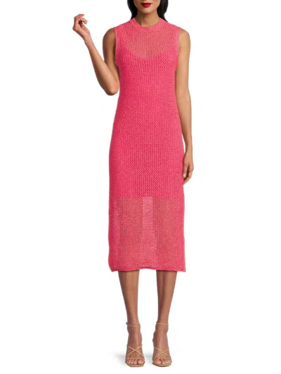 Rag & Bone Women's Carter Knit Overlay Tank Dress In Fuchsia