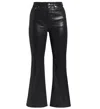 Rag & Bone Casey Coated High-rise Ankle Flare Jean In Black