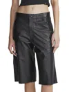 Rag & Bone Leather Knee-length Shorts In Black