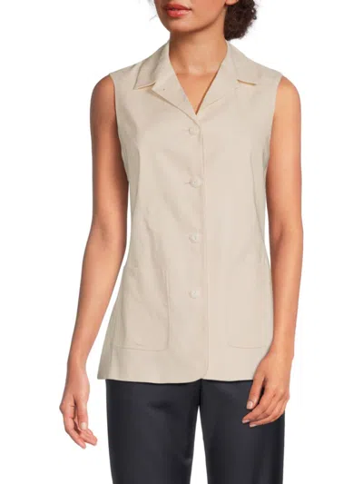 Rag & Bone Women's Drea Linen-blend Vest In Ivory