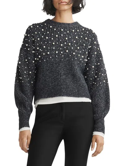 Rag & Bone Women's Frankie Embellished Sweater In Charcoal