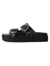 Rag & Bone Geo Patent Dual-band Platform Slide Sandals In Black