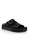 Rag & Bone Geo Patent Dual-band Platform Slide Sandals In Black Patent