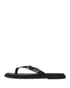 Rag & Bone Gia Leather Buckle Thong Sandals In Black