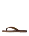 Rag & Bone Brown Gia Italian Suede Thong Sandals In Umber Suede