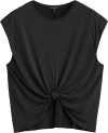 Rag & Bone Women Jenna Crew Neck Cotton Tee In Black In Black