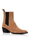 Rag & Bone Women's Joni Square Toe Chelsea Boots In Camel/black Suede