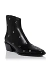 Rag & Bone Joni Grommet Leather Ankle Booties In Black