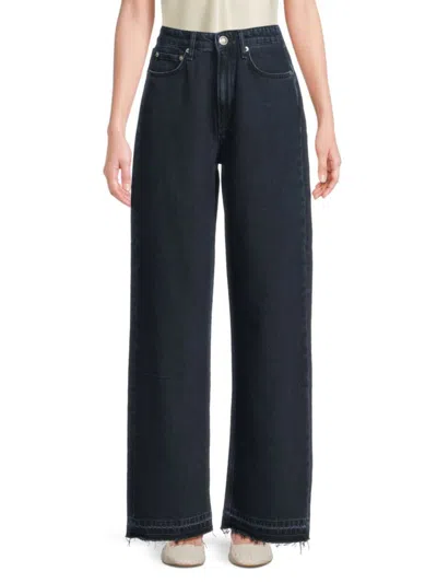 RAG & BONE RAG & BONE WOMEN'S LOGAN DARK WASH WIDE-LEG JEANS