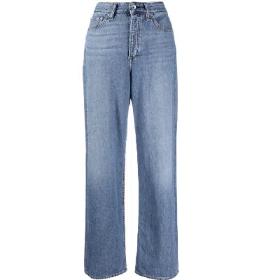 RAG & BONE RAG & BONE WOMEN'S LOGAN MID TONE LINEN JEANS, SKY BLUE
