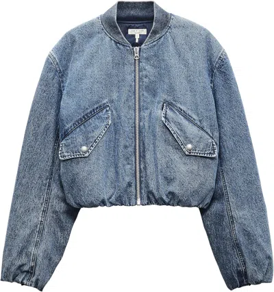 Rag & Bone Women's Maggie Cropped Denim Bomber Jacket, Amara In Multi