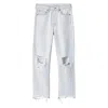 Rag & Bone Women's Maya High Rise Slim Ditch Plain Ripped Jeans In Blue