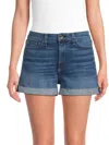 Rag & Bone Women's Mid-rise Cuffed Raw-edge Denim Shorts In Medium Wash
