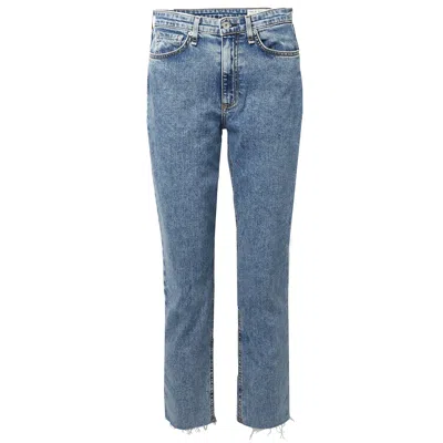 Rag & Bone Women's Nina High Rise Cigarette Ankle Calypso Mid Wash Jeans In Blue