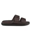 Rag & Bone Parker Leather Dual Band Slide Sandals In Dark Espresso