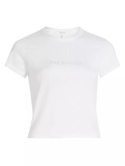 Rag & Bone Women's Rb Logo Stud Tee, White