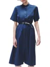 Rag & Bone Ronan Cotton Midi Shirtdress In Navy