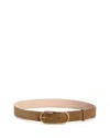 Rag & Bone Women's Rounded Rebound Leather Belt In Camel Suede